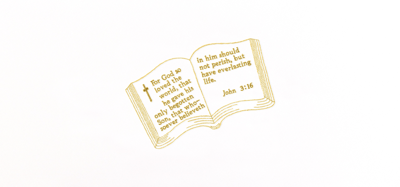 Bible John 3-16 White Gold Faux